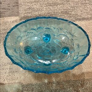 Blue Glass Decorative Bowl